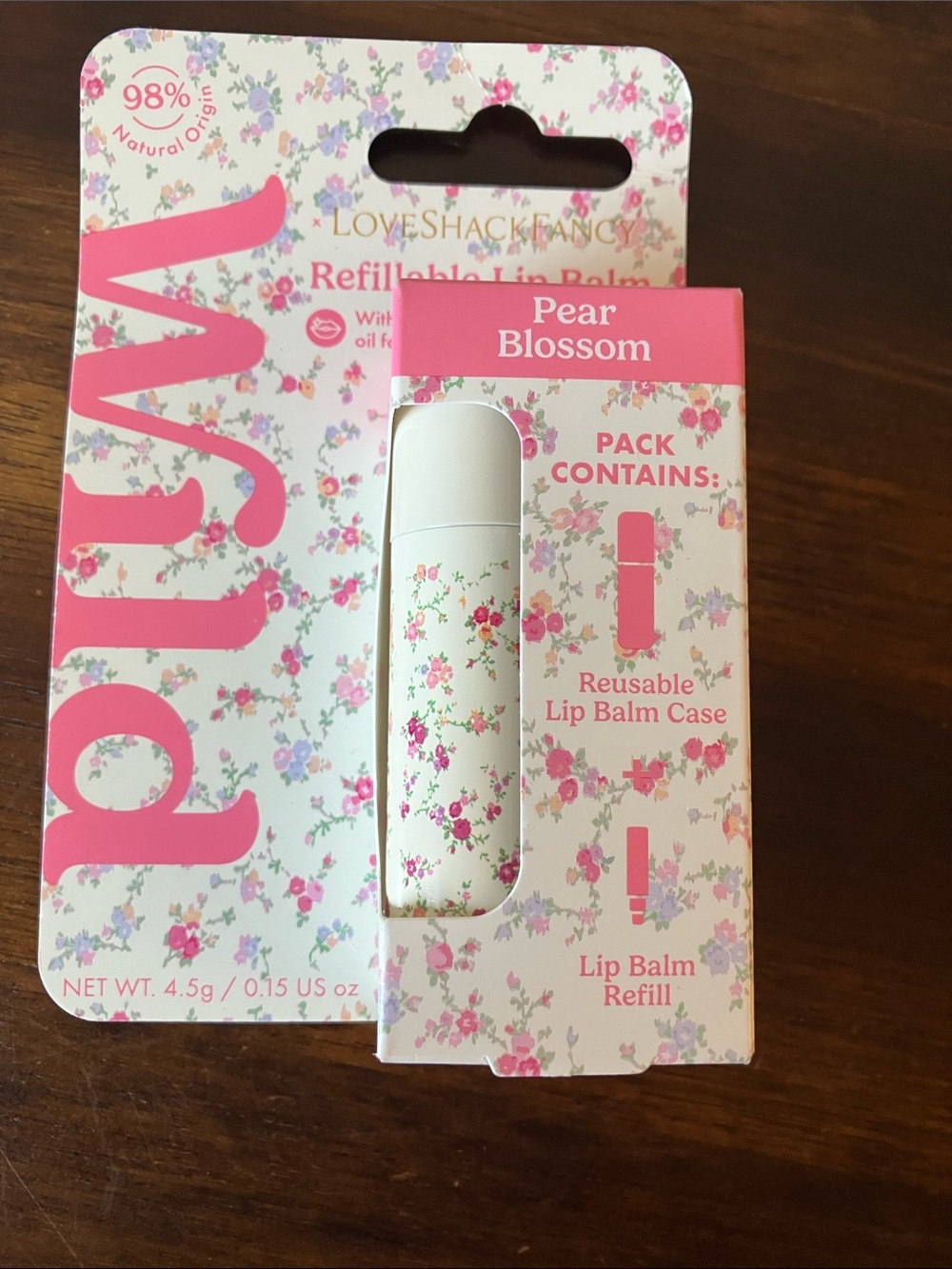 LoveShackFancy x Wild: Pear Blossom Lip Balm Case — White with Pink Floral